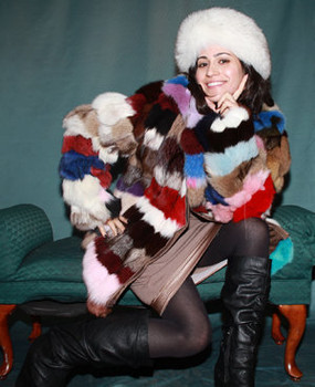 Multi Color Fox Fur Jacket Multi Color Fox Fur Jacket