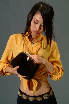 Mahogany Mink Fur  Clutch Bag