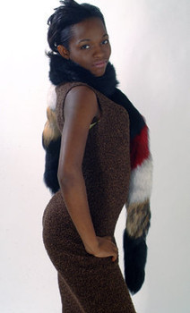 Multi Color Fox Fur Ladies Scarf