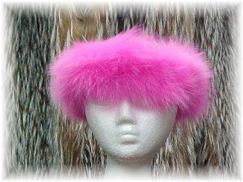 Sectional Dyed Baby Pink Fox Fur Headwrap Sectional Dyed Baby Pink Fox Fur Headwrap