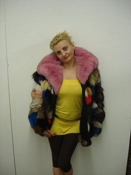 Fox Multi Color Fur Bomber Jacket Fox Multi Color Fur Bomber Jacket