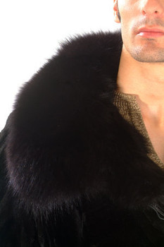 Men's Black Mink Fur Bomber Jacket 1