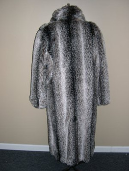 Men's Faux Badger Long Coat