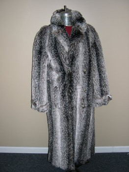 Men's Faux Badger Long Coat Men's Faux Badger Long Coat