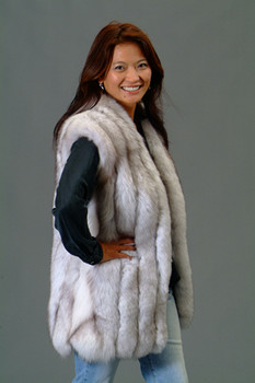 Natural Blue Fox Fur Vest