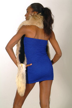 Natural Coyote Fur Full Skin Design Sectional Scarf