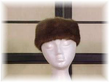 Full Skin Light Mahogany Mink Fur Head Wrap