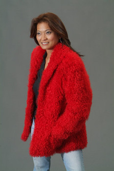 Red Persian Lamb Fur Jacket