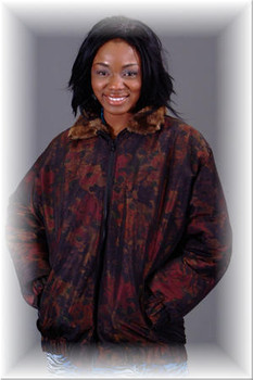 Reversible Beaver Bomber Fur Jacket - Asti Print Reversible Beaver Bomber Fur Jacket - Asti Print