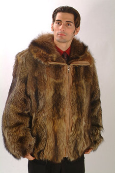 Men's Raccoon Bomber Fur Jacket Vintage Men's Raccoon Bomber Fur Jacket Vintage