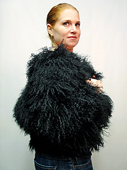 Black Curly Lamb Bolero Jacket ladies Black Curly Lamb Jacket Genuine Fur Style: Bolero Length: 18 Inches Sleeve 19" Crossback 13 1/2" Fur Origin: France Manufactured: USA Black Curly Lamb Bolero Jacket ladies Black Curly Lamb Jacket Genuine Fur Style: Bolero Length: 18 Inches Sleeve 19" Crossback 13 1/2" Fur Origin: France Manufactured: USA