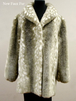 Faux Fur Mink Jacket Faux Fur Mink Jacket length 32" Sweep 59 1/2" Sleeve 30" Crossback 17 1/2" Color Shown is Mink Zipper Closure Manufacturing: USA Faux Fur Mink Jacket Faux Fur Mink Jacket length 32" Sweep 59 1/2" Sleeve 30" Crossback 17 1/2" Color Shown is Mink Zipper Closure Manufacturing: USA