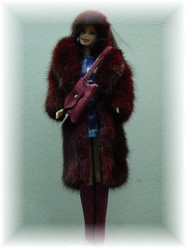 Doll's Pink Mink Fur Coat Doll's Pink Mink Fur Coat