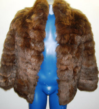 Ladies Vintage Brown Fox (has no closures) Full Skin Fox Bolero Jacket Sold in Listed Sizes ONLY Fur Origin: Norway Hook and Eyes Closure Shoulder to Shoulder 19" Inside Crossback 16" Collar To Bottom 28" Sweep 50" Shoulder To Sleeve 30" Neck To Sleeve 25"