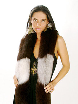 Multicolor Fox Fur Scarf One Of the A Kind