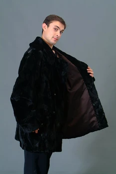 3/4 Mink Fur Jacket w/ Notch Collar 6