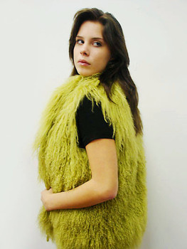 Green Fur Curly Vest Green Fur Curly Vest