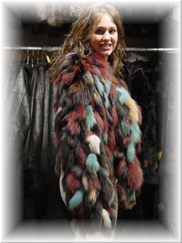 Multicolor Fox Bolero Fur Jacket 1