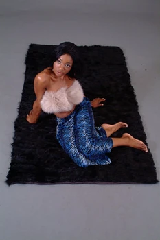 Black Fox Sectional Fur Blanket