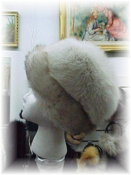 Snowtop Fox Fur Hat with Blue Fox Trim Snowtop Fox Fur Hat with Blue Fox Trim
