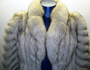 Vintage Blue Fox Jacket Ladies Full Skin Fox Bolero Jacket Sold in Listed Sizes ONLY Fur Origin: Norway Hook and Eyes Closure Shoulder to Shoulder 16" Inside Cross back 13" Collar To Bottom 28"" Sweep 46" Shoulder To Sleeve 29" Neck To Sleeve 24"