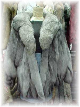 Indigo Fox Fur Jacket with Full Skin Fur Collar Indigo Fox Fur Jacket with Full Skin Fur Collar