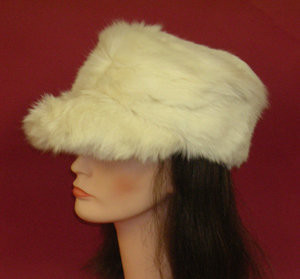 White Faux Rabbit Fur Hat