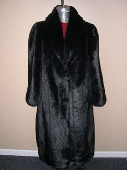Dark Black Faux Mink Long Coat Dark Black Faux Mink Long Coat