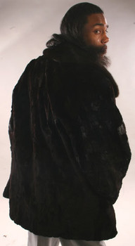 Sectional Mink 3/4 Men's Coat and Mink Collar Sectional Mink 3/4 Men's Coat and Mink Collar