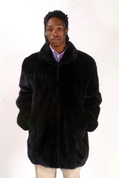 Mink Fur Bomber Jacket  Mink Fur Bomber Jacket Full Skin Mink Zipper Closure Color Shown is Black Fur Origin: USA Manufacturing: USA