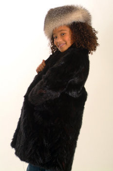 Kids Fox Fur Headwrap Indigo Kids Fox Fur Headwrap Indigo