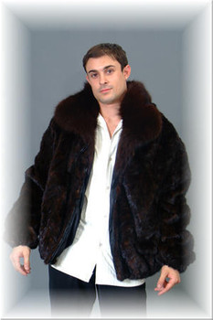 Mink Fur Bomber Jacket with Wing Collar Mink Fur Bomber Jacket with Wing Collar