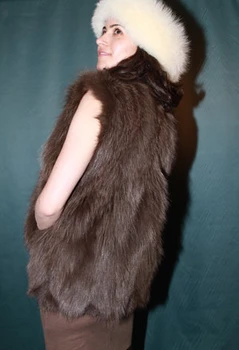 BROWN FOX FUR VEST