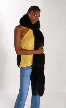 Dyed Black Fox Fur Scarf Dyed Black Fox Fur Scarf