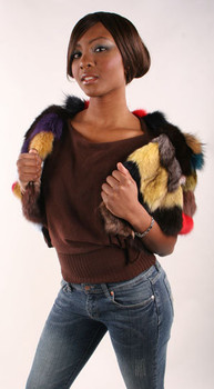 Multicolor Sectional Fox Bolero Style - Multicolor Sectional Fox Bolero Style -