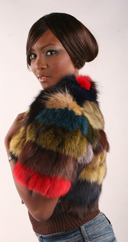 Multicolor Sectional Fox Bolero Style -
