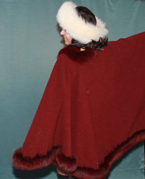 Red Cape with Fox Fur Trim 1 Red Cape with Fox Fur Trim 1