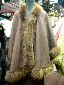 Dyed Raccoon Fur Cape