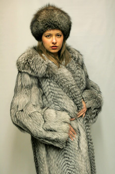 Silver Fox Fur Design Coat Silver Fox Fur Design Coat