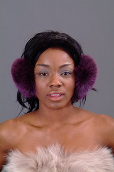 Purple Fox Fur Earmuffs