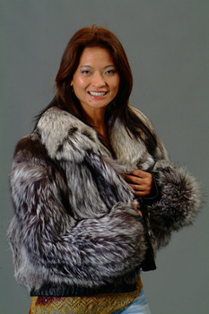 Beautiful Silver Fox Bolero Jacket