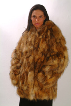 Vintage Sectional Raccoon dyed Golden Fur Jacket Vintage Sectional Raccoon dyed Golden Fur Jacket