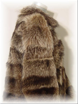 Full Skin Raccoon Fur Jacket with Raccoon Fur Collar