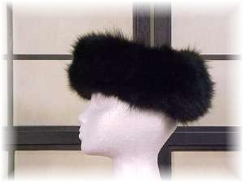 Sectional Black Fox Fur Head Wrap Sectional Black Fox Fur Head Wrap