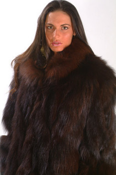 Toffee Brown Mink Fur Semi-Sheared Exotic Jacket w/ Removable Cape – The Real  Fur Deal