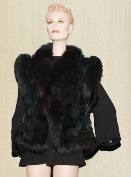 Black Mink With black Fox Trim Vest