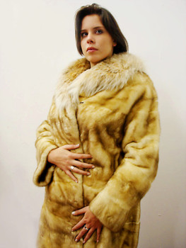 Snow Top Mink lynxs Collar Jacket