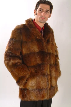 Men's Brown Beaver Fur Jacket Vintage
