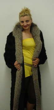 Indigo Fox Fur with Sectional Mink Indigo Fox Fur with Sectional Mink