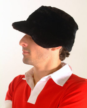 Black Sheared Beaver Fur Baseball Men's Black Sheared Beaver Fur Baseball Men's